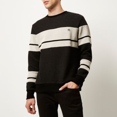 Black Antioch stripe sweatshirt